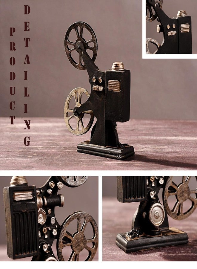 Spiaty Synthetic Resin Vintage Style Film Projector Decorative Model for Home Living Room, Black Metal, Retro Home Cinema Decor - Image 2